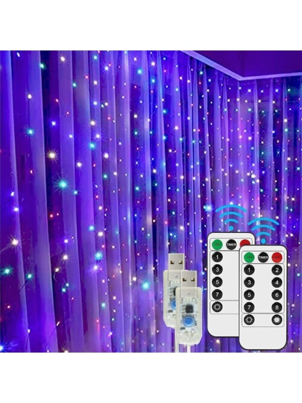 🆕 Curtain String Twinkle Lights 600 LED Fairy Bedroom 8 Modes Waterproof Desire